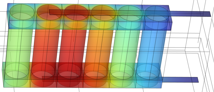 3-D module thermal model (COMSOL).